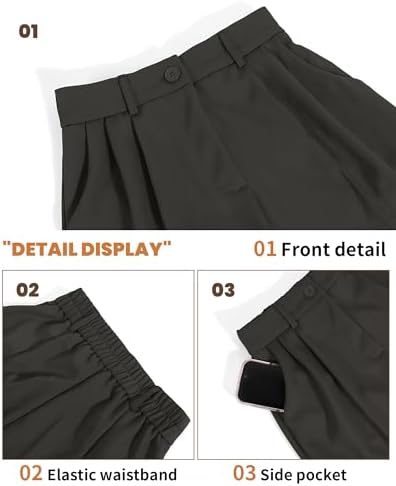 KICZOY Women Casual Wide Leg Dress Pants High Waist Lightweight Flowy Pants