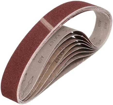 HARFINGTON 2 x 28 Inch Sanding Belts, 9 Pcs 60 Grit Aluminum Oxide Abrasive Belt Sander File Belt for Woodworking, Metal Polishing, Knife Sharpener