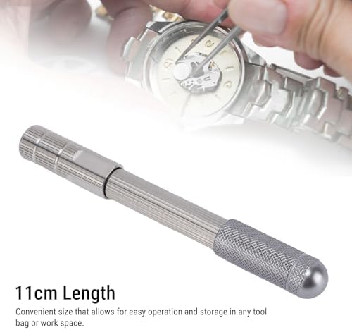 POCREATION Pin Vise Hand Drill with Non Slip Handle, 11cm/4.3in Length, 3 Replacement Heads, Manual Operation, for Watch Repair and Jewelry Making