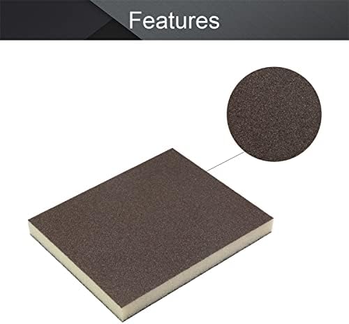Utoolmart Sanding Sponge Sanding Blocks, 120 Grit Wet Dry Sandpaper Sponge, Washable and Reusable Sand Sponge Kit, for Kitchen Cookware Cleaning and Rust Removal of Rusted Metal, Grey, 12 Pcs
