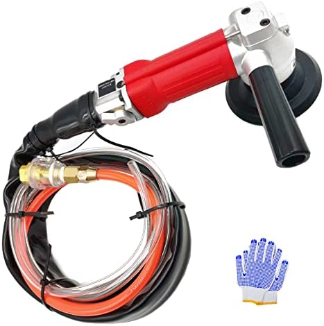 Air Wet Stone Polishers 4 Inch Pneumatic Water Grinders Air Powered Wet Sander with Rear Exhaust 5500 Rpm for Granite Marble Concrete Polishing