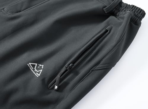 BASUDAM Men's Work Pants Softshell Winter Fleece Lined Insulated Outdoor