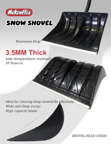 Ergonomic Snow Shovel for Driveway Home Garage; D-Grip