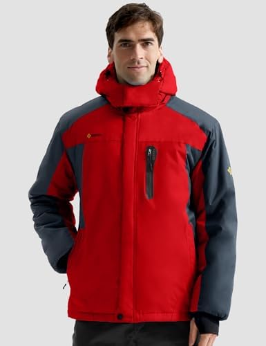 GEMYSE Men's Winter Ski Jacket Waterproof Snow Coat with Detachable Hood