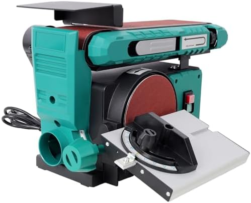 Geelife Belt and Disc Sander - Steel Green - Two-in-One Sanding Machine - Woodworking, Metalworking - Workshop Tool