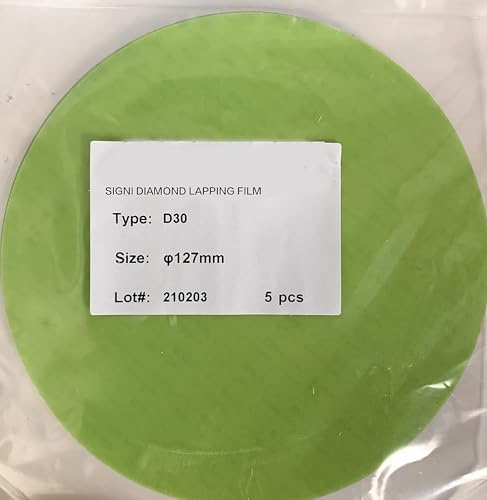 SIGNI Diamond Precision Lapping Microfinishing Film PSA Backing 5 inch (30 Micron, 5 Pack)