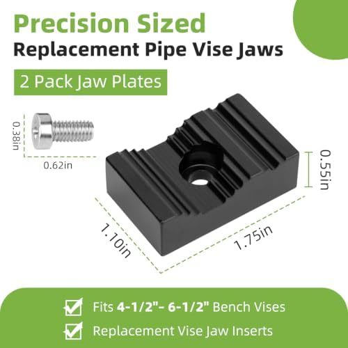 Pipe Vise Jaws Compatible with Wilton, WIL2904200 & 050297, 2 Pack