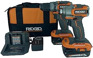 RIDGID 18V Brushless Sub-Compact Cordless 1/2-inch Hammer Drill and Impact Driver Combo Kit - R9781