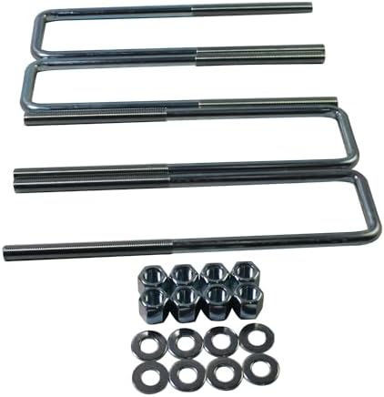 Square U-Bolts M14 x 1.5 Thread, Fits 2.5" Leaf Springs, Approx. 9.75" Inside Length W/Hardware