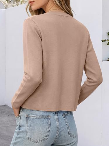 ANRABESS Women's Button Down Cropped Striped Cardigan Sweaters