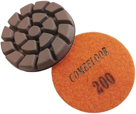 Concrete Floor Polishing Pucks Sharp Diamond Copper Bond Grinding Disc, Fit Ride-on Floor Grinder, Walk-Behind Grinder, 3 Inch Hook and Loop Long Using Life Polishing Pads, 200#, 9 PCS