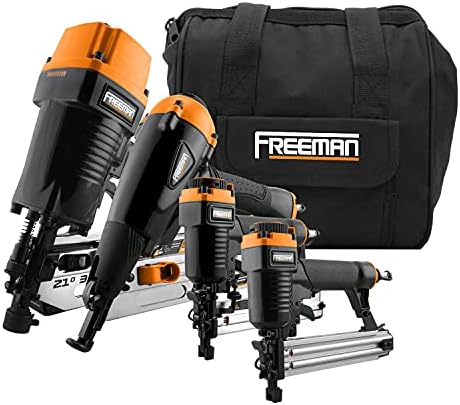 Freeman Pneumatic Nailers and Stapler Kit (4-Piece) | P4FRFNCB