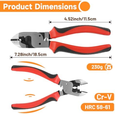 7" 5 in 1 Diagonal Cutting Pliers, CR-V Wire Cutter