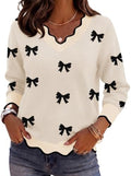 Zeagoo Women's 2026 Fall V Neck Sweater Long Sleeve Lightweight Knit Tops