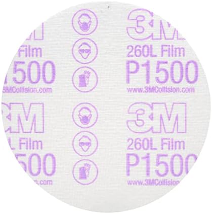 3M Hookit Finishing Film Abrasive Disc 260L, 00951, 5 in, P1500