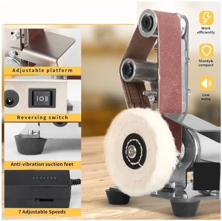 Mini Electric Belt Sander Desktop Vertical Polishing Machine DIY Angle Grinder Sharpening Machine With 10PCS Belt