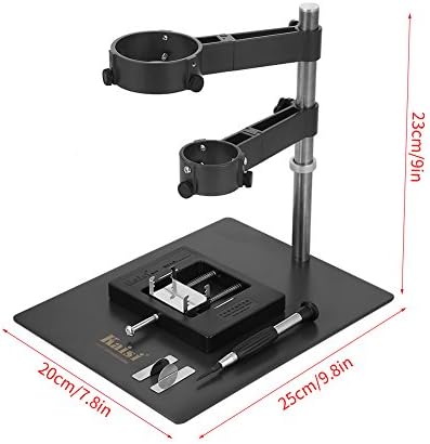 Heavy Duty Hot Air Gun Holder Cast Aluminum Base Clamp with 2 Fixtures for BGA Rework Soldering Station