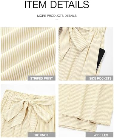 BTFBM Striped Palazzo Pants for Women Fall 2026 Wide Leg Dress Work Pants