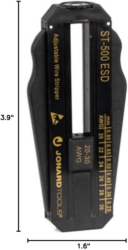 Jonard Tools ST-500ESD ESD-Safe Adjustable Precision Wire Stripper, 20-30 AWG