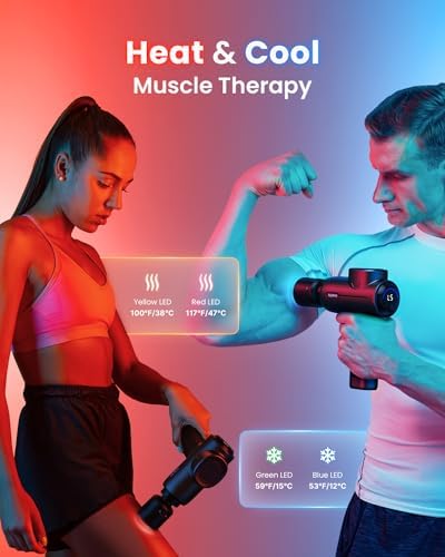 RENPHO Active+ Thermacool Deluxe Massage Gun, Charging Stand, Heat and Cold
