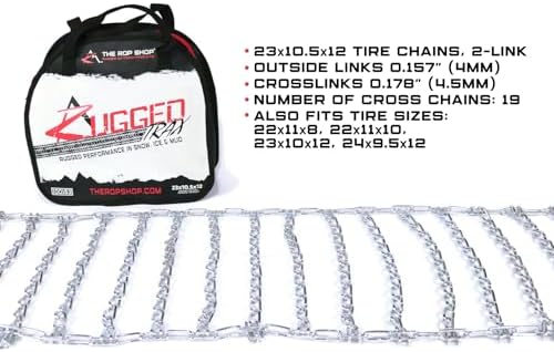 The ROP Shop Pair of 2 Link Tire Chains & Tensioners 24x9.5x12