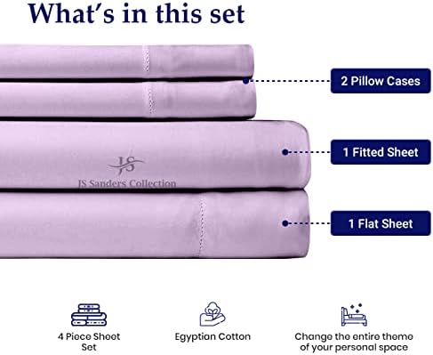 JS Sanders Collection Split Head Sheet Set King Size,Lilac