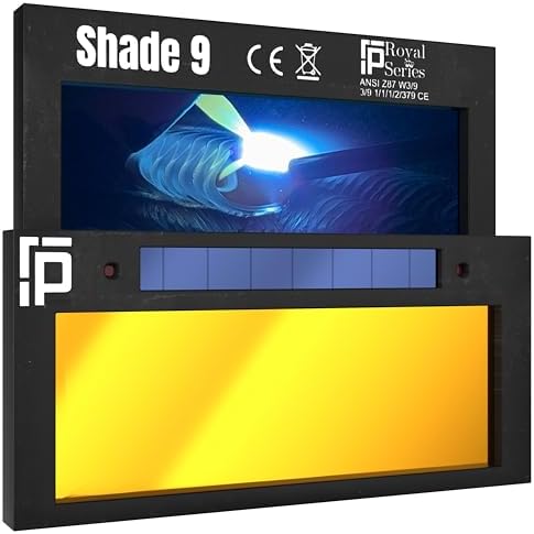 Ridge Products | Gold Shade 9 Auto Darkening Welding Lens | Cool Blue Welding Lens 2x4 1/4 | Shade 9 Welding Lens Auto Darkening | Perfect for a Sugar Scoop Welding Hood or Pancake Welding Hood