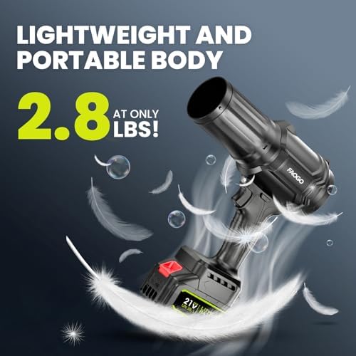 Cordless Leaf Blower with 2 Batteries & Charger - 990,000 RPM Electric Handheld Blower, Lightweight for Lawn, Yard, Patio, Garden Care - Light Black