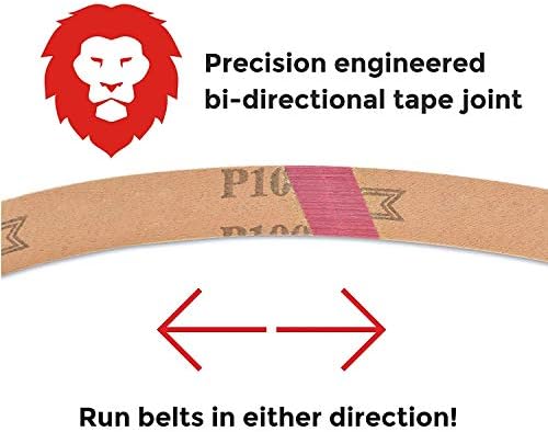 Red Label Abrasives 2 X 72 Inch 120 Grit EdgeCore Ceramic Grinding Sanding Belts, 6 Pack