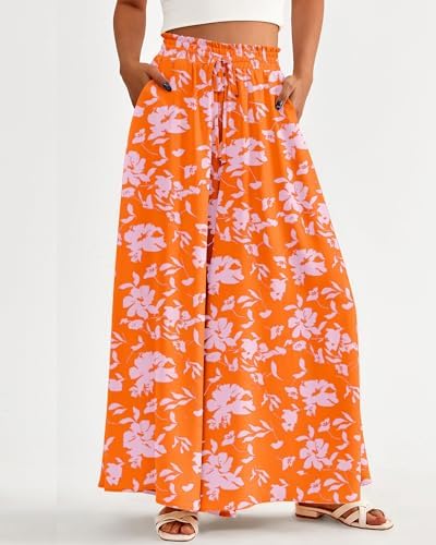 BTFBM Wide Leg Flowy Palazzo Pants for Women