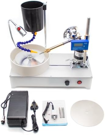 Gemstone Grinding Faceting Machine Faceted Gem Polishing Machine Jewelry Polisher Flat Grinder Lapidary Machine 2800RPM 120W (Digital Display)