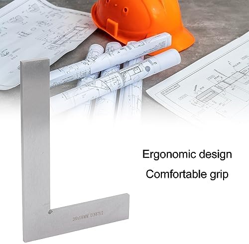 Machinist Square 200x130mm / 7.9 x 5.1 inch 90 Degree Right Angle Ergonomic Carbon Steel Engineer Square Ruler