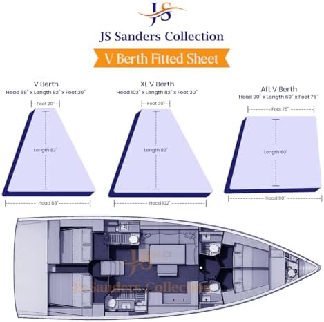 JS Sanders V Berth Boat Sheet 1 Pcs 600 TC Egyptian Cotton, Silver Stripe