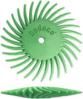 Dedeco Sunburst Radial Bristle Discs 12-Pack - 1-1/2" Curved Knife-Edge - Light Green 14000 Grit (Ultra-Fine 1 Micron) - Aluminum Oxide for Polishing & Surface Finishing