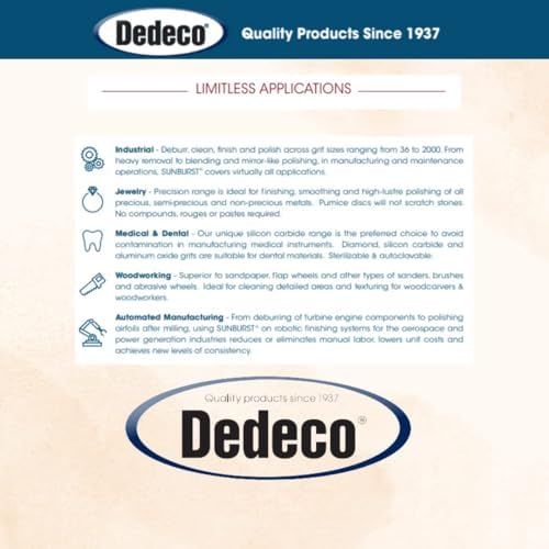Dedeco Sunburst Radial Bristle Discs 48-Pack - 3/4" Curved - Peach 2500 Grit (Extra-Fine, 6 Micron) - Aluminum Oxide for Polishing & Finishing