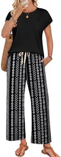 WIHOLL Two Piece Sets for Women Summer Spring Outfits Lounge Sets Beach Vacation Clothes Airport Travel Matching Clothing