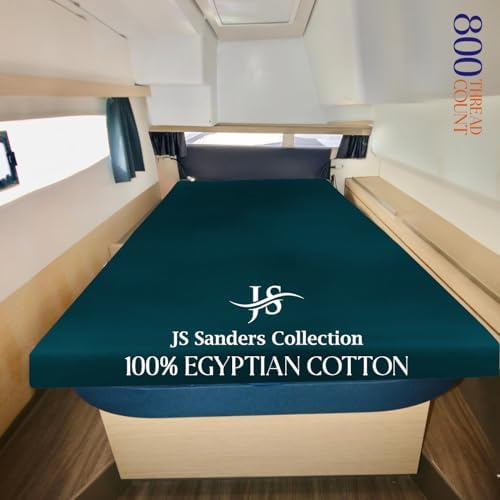 JS Sanders XL V Berth Boat Sheet 1 Pcs 600 TC Egyptian Cotton, Teal