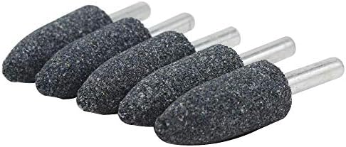 5Pc 1/4" Shank Brown Corundum Grinding Head Cone Shaped Grinding Wheel Abrasive Mounted Grinding Point Stone Rotary Tools Deburring Polishing -Diameter:16mm