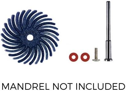 Dedeco Sunburst Radial Bristle Discs 48-Pack - 5/8" Curved - Blue 400 Grit (Fine) - Aluminum Oxide for Polishing & Finishing
