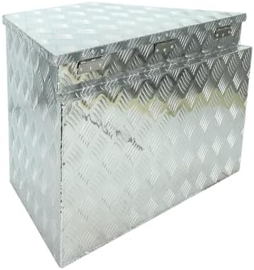 BLACKHORSE-RACING 29inch Heavy Duty Aluminum Trailer Tongue Tool Box for Pick Up Truck Bed RV ATV with Lock & Keys -Silver（29" L x 17" W x 18" H）
