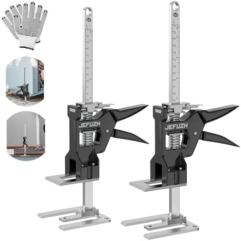 Labor Saving Arm Jack 2 Pack, 440 LBS Load Capacity Multi-Purpose Height Adjustable Lifting Tool, Handheld Furniture Lifter Furniture Jacks for Door Installation, Floor Tile Alignment, Cabinet Moving