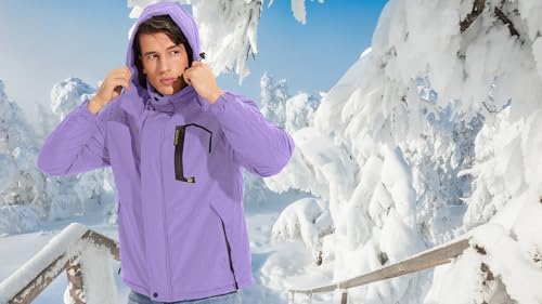 QPNGRP Mens Waterproof Ski Snowboard Jacket Winter Windproof Snow Coat