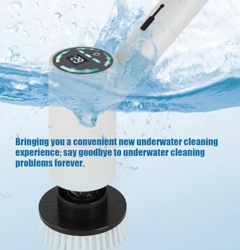 Electric Spin Scrubber: Crodless Power Spin Scrubber with Long Handle and Dual Speeds for Cleaning Bathroom Tub Tile Floor Include Cleaning Brush