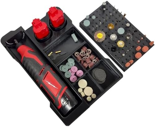 M12 Rotary Tool Packout Organizer with Tool, Battery and Bit Storage for Packout Compact Tool Box, Battery and Blade Storage, Insert Only 2460-20 & 2525-20 – Fits Packout 48-22-8435