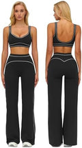 ABOCIW Two Piece Workout Sets for Women Racerback Tank Top Matching High Waist Wide Leg Yoga Pants Pilates Outfits