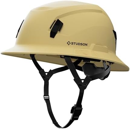 STUDSON SHK-1 Full Brim Safety Helmet Non-Vented: ANSI/ISEA Z89.1 Type II Compliant (R 2019), Lightweight & Breathable, NFC Emergency Contact Chip, One Size, Class E Protection
