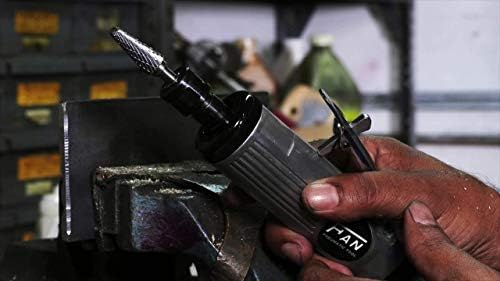 Drill America SJ-6 Carbide Burr/Rotary File 60 Degree Included Angle Double Cut for Die Grinder 5/8" Dia. x 9/16" Cut Length with 1/4" Shank and 2-3/16" Overall Length, DUL Series