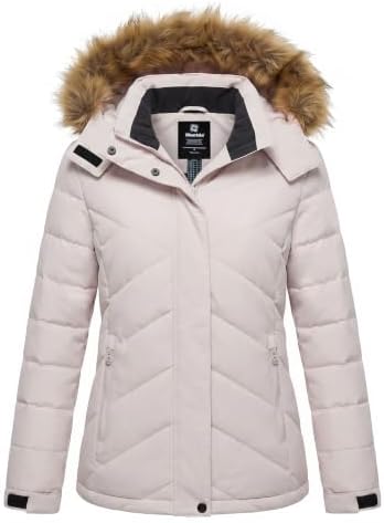 Wantdo Women's Waterproof Ski Jacket Warm Puffer Jackets Snow Winter Coat