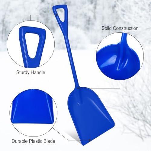 Frienda 3 Pcs Plastic Snow Shovel Large Scoop Shovel, Multicolor