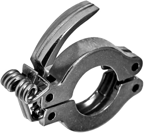 KF-50 Hinged Spring Clamp, DN 50 Rapid Fastening Clamp Quick-Release Clamping Ring for Elastomer Seal, Pressure Spring Toggle, Alumium (KF 50)